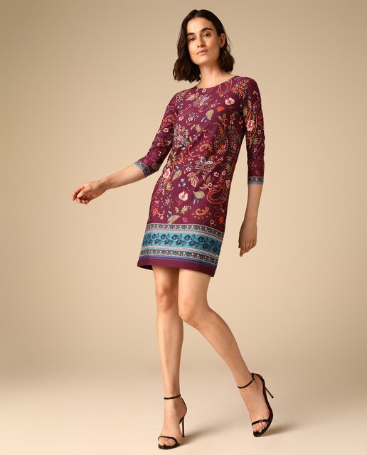 Vestido tipo túnica com estampado paisley