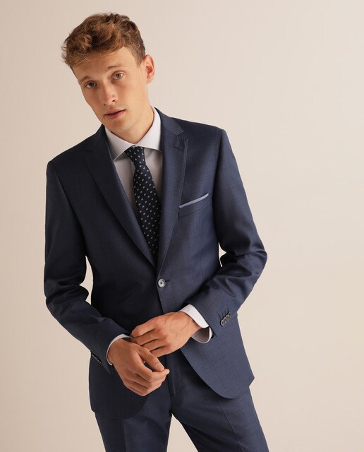 Casaco de fato slim de homem azul