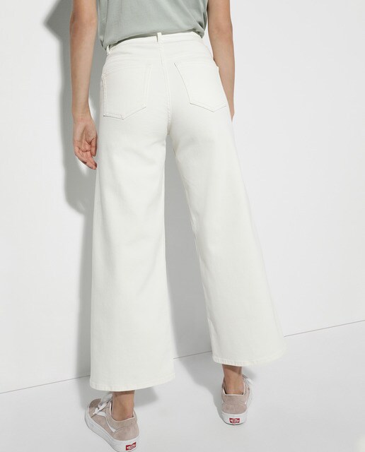 Pantalón ancho crop de mujer