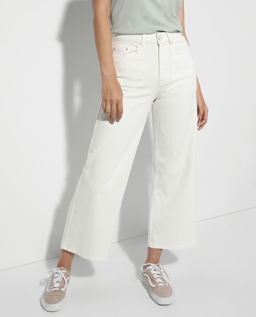 Pantalón ancho crop de mujer