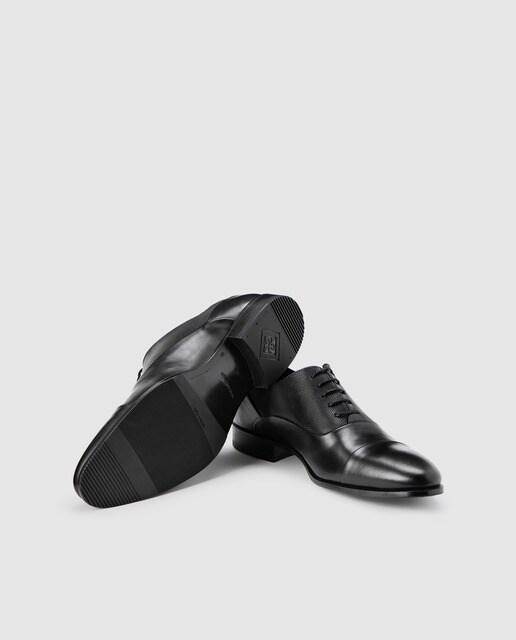 Zapatos de cordones de hombre Sergio Serrano de piel grabada en negro