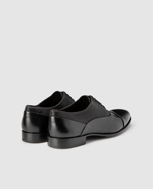 Zapatos de cordones de hombre Sergio Serrano de piel grabada en negro