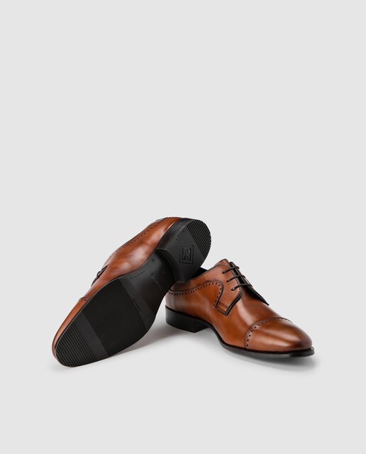 Zapatos de cordones de hombre Sergio Serrano de piel marrón