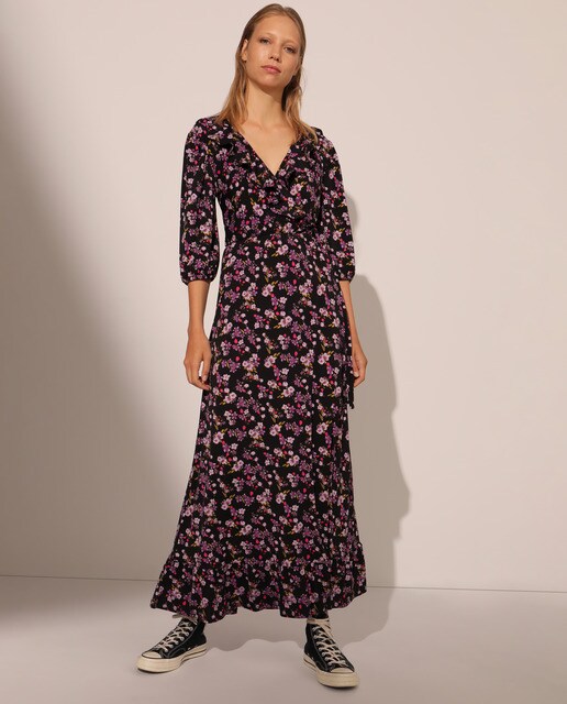 Vestido cruzado con volante