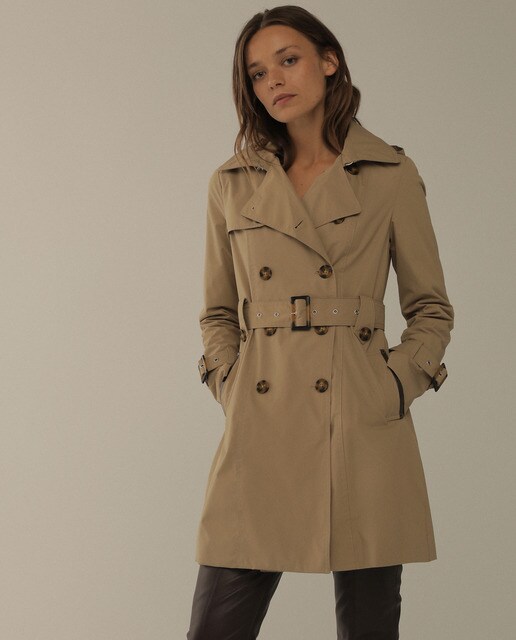 Gabardina clásica de mujer con capucha