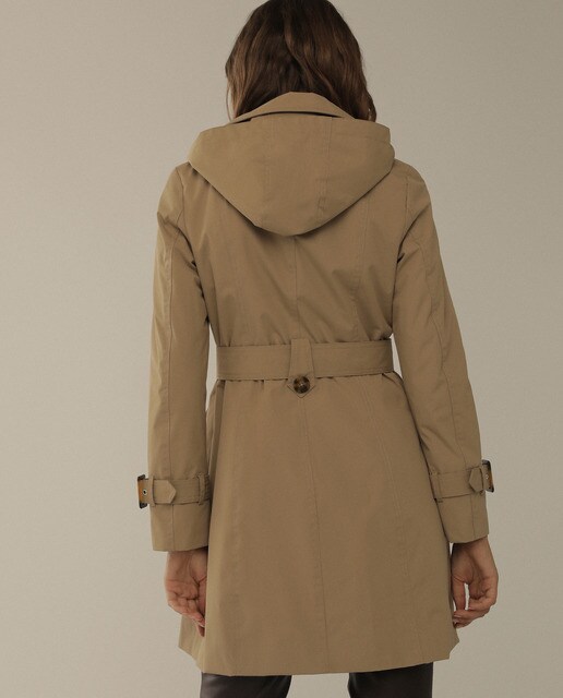 Gabardina clásica de mujer con capucha