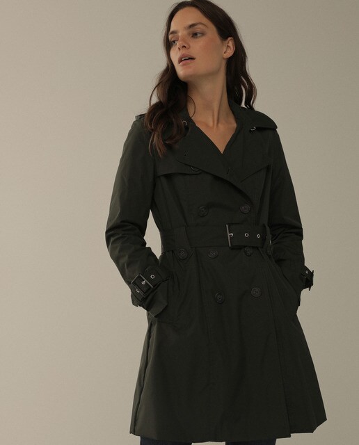 Gabardina clásica de mujer con capucha