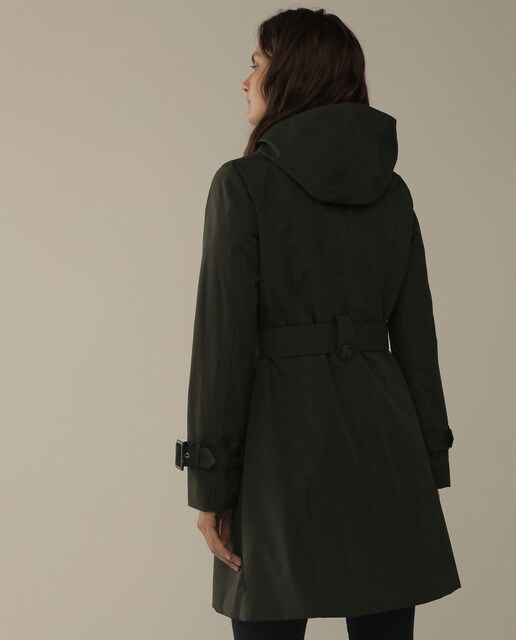 Gabardina clásica de mujer con capucha