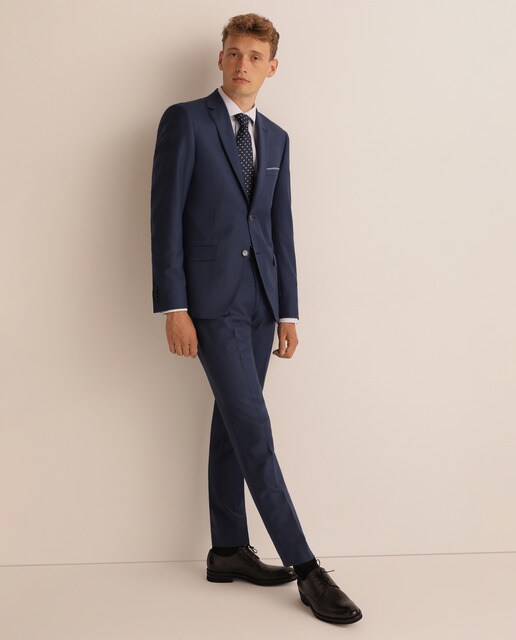 Casaco de fato slim de homem azul