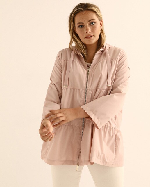 Parka ligera de mujer talla grande con capucha