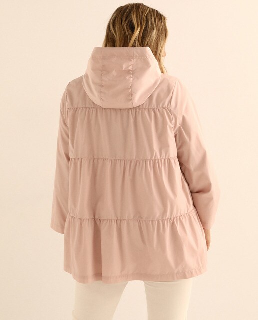 Parka ligera de mujer talla grande con capucha