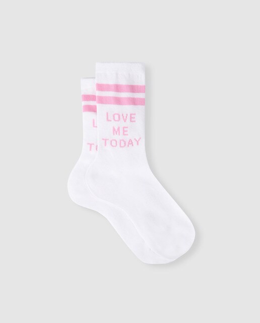 Meias com estampado às riscas