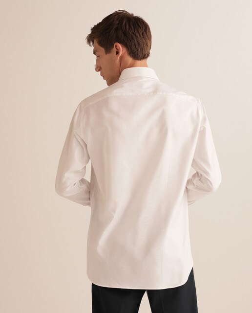 Camisa oxford slim lisa branca de homem