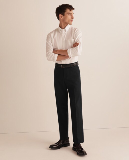 Camisa oxford slim lisa branca de homem