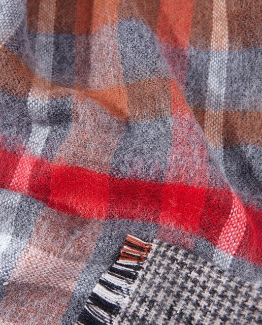 Bufanda de hombre Dustin gris reversible cuadros