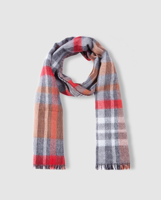Bufanda de hombre Dustin gris reversible cuadros