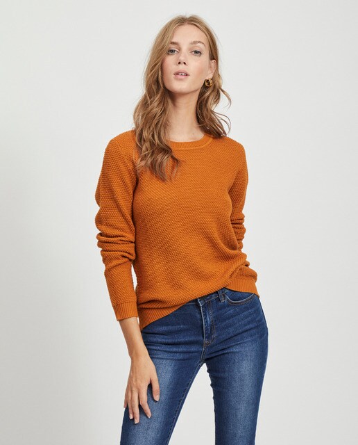 Camisola de malha de mulher com manga comprida
