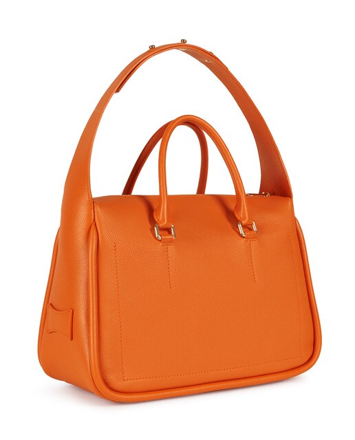 Bolso de mano mediano Furla Ester de piel en naranja con cremallera