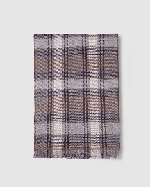 Bufanda de hombre Dustin reversible espiga marrón