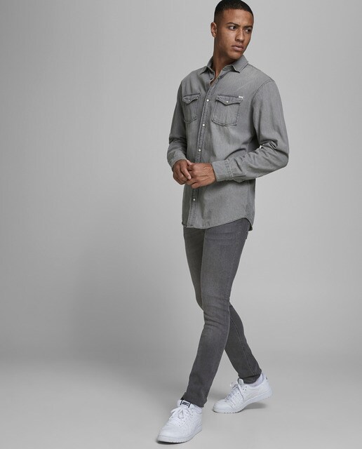 Vaquero de hombre Jack & Jones skinny gris