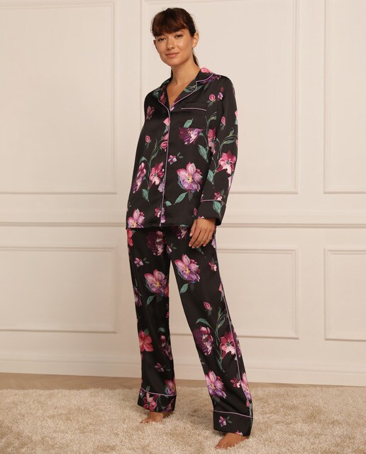 Pijama de mujer largo Tejido Soft con estampado floral