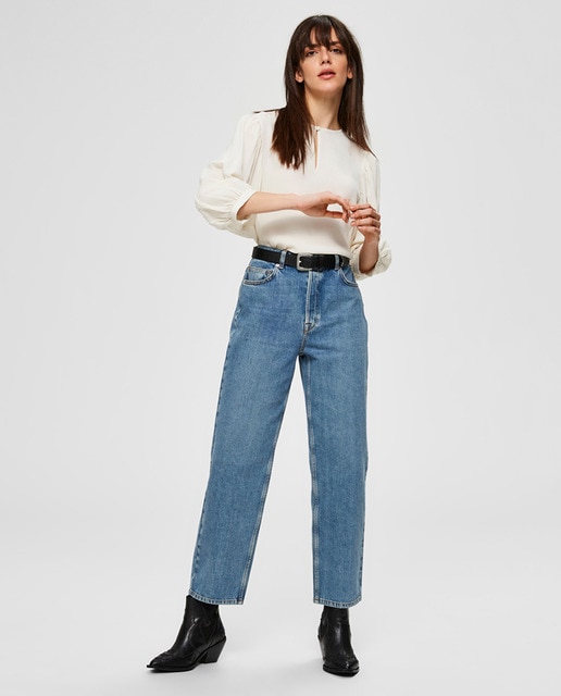 Jeans straight de algodão orgânico