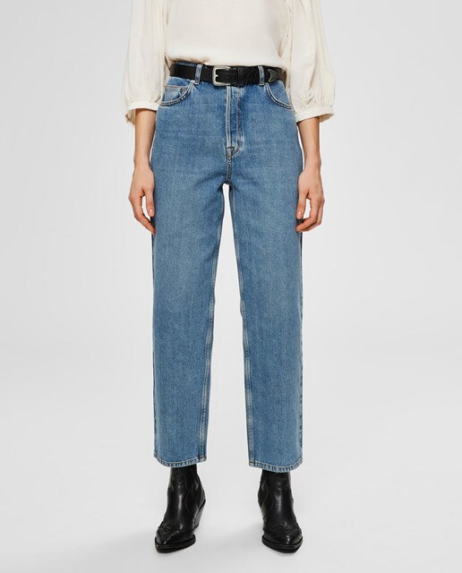 Jeans straight de algodão orgânico