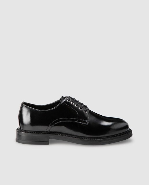 Zapatos de cordones de hombre Fórmula Joven de color negro con efecto charol