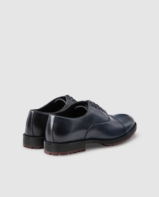 Zapatos de cordones de hombre Fórmula Joven en piel de color azul marino