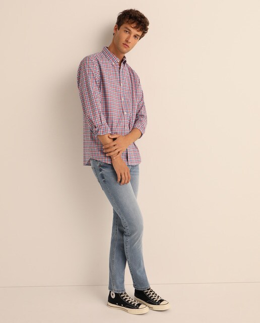 Calças de ganga de homem skinny azul