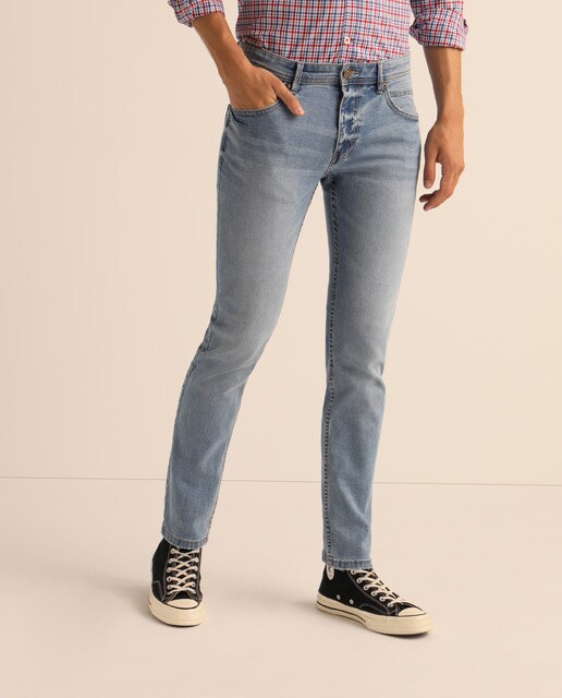 Calças de ganga de homem skinny azul