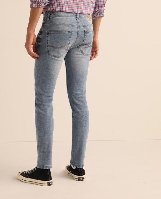 Calças de ganga de homem skinny azul