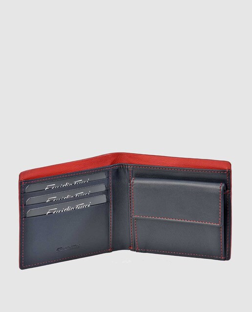 Cartera de hombre Emidio Tucci de piel en azul marino con monedero