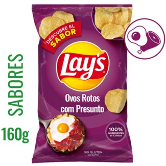 Lay's Batatas Fritas com Sabor a Ovos Rotos com Presunto embalagem 160 g