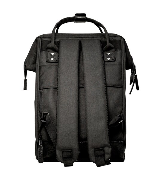 Mochila unissexo Berlin preta com fecho-éclair, bolsos intercambiáveis e espaço para portátil