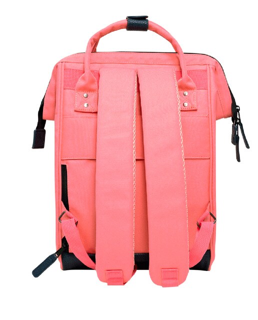 Mochila unissexo Salvador rosa com fecho-éclair, bolsos intercambiáveis e espaço para portátil