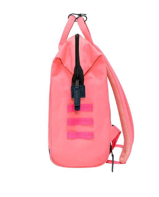 Mochila unissexo Salvador rosa com fecho-éclair, bolsos intercambiáveis e espaço para portátil