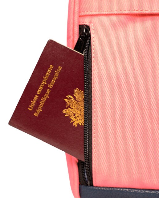 Mochila unissexo Salvador rosa com fecho-éclair, bolsos intercambiáveis e espaço para portátil