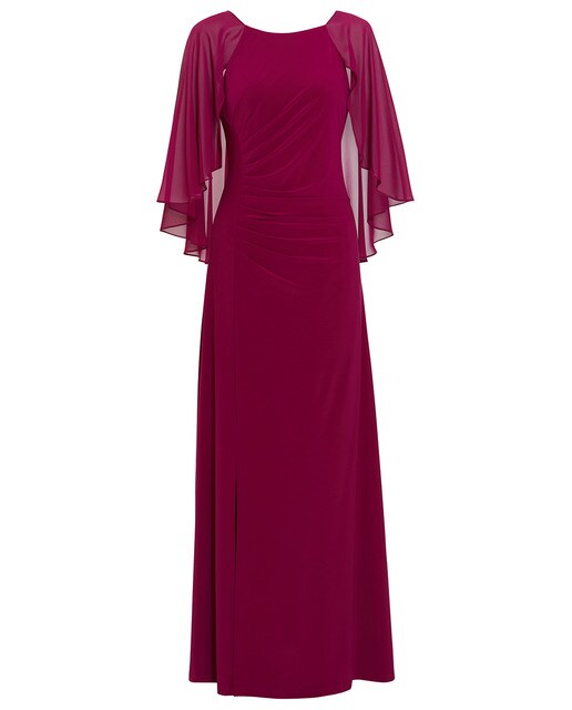 Vestido largo con capa