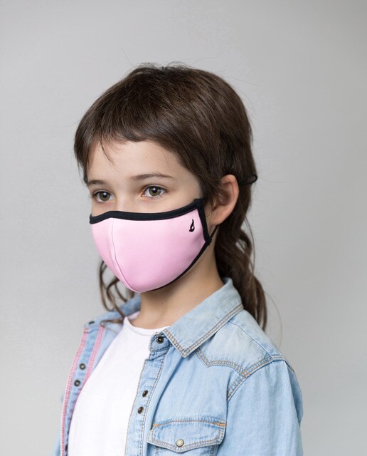Mascarilla de tela higiénica Abbacino lavable y reutilizable infantil en rosa liso
