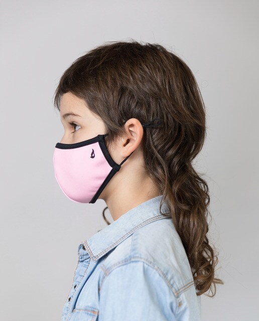 Mascarilla de tela higiénica Abbacino lavable y reutilizable infantil en rosa liso