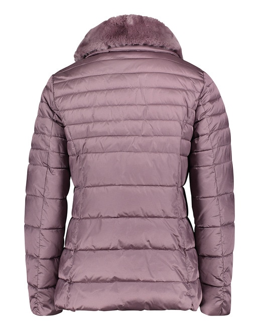 Parka curta com capuz e fecho de correr