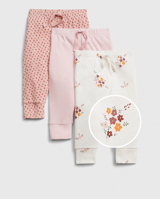Pack de calças de bebé com multi estampados