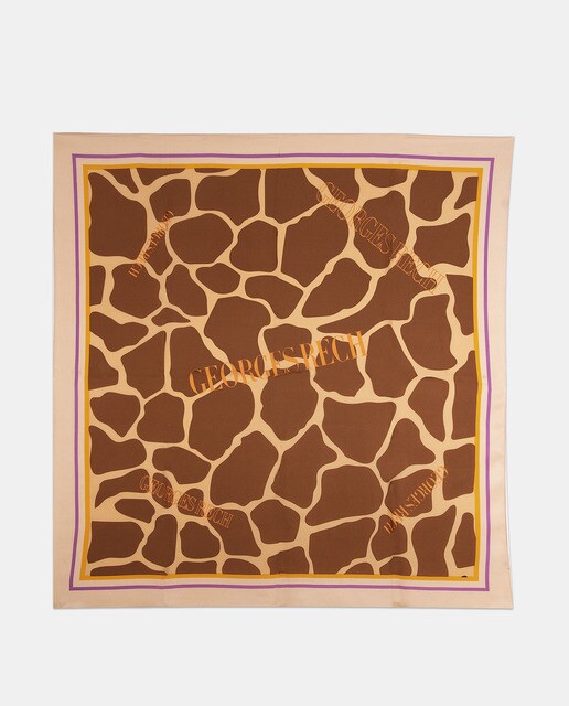 Lenço de seda com animal print
