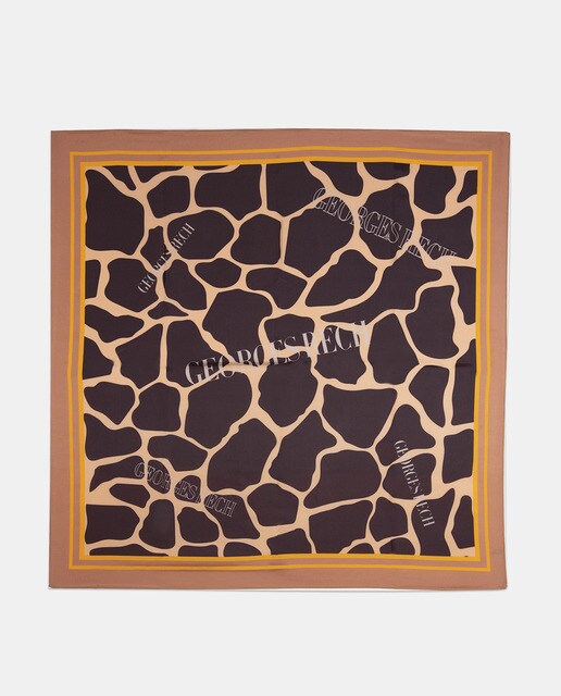 Lenço de seda com animal print
