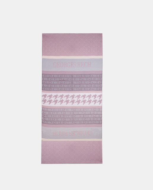 Écharpe rosa com estampados variados