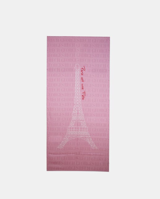 Écharpe rosa Georges Rech com estampado da marca