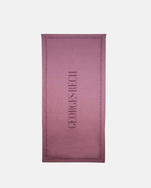 Écharpe rosa Georges Rech com estampado da marca