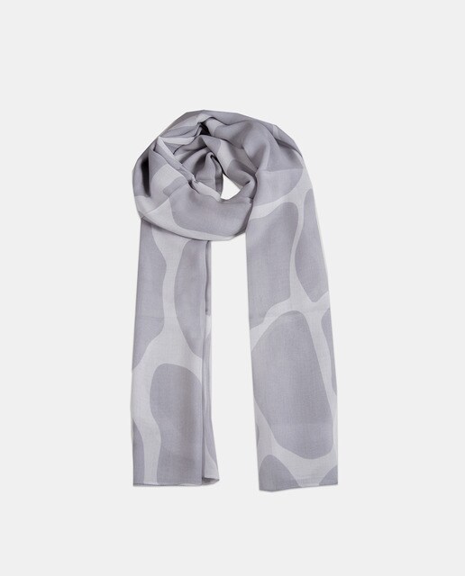Écharpe cinzenta com animal print