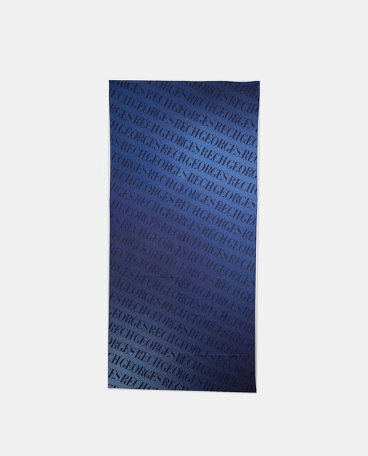 Écharpe azul-marinho com estampado da marca